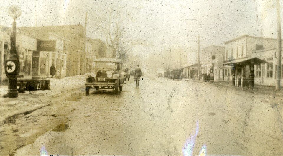 Main Street in Quantico, Virginia, in January 1925